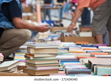 Assorted second-hand books stack